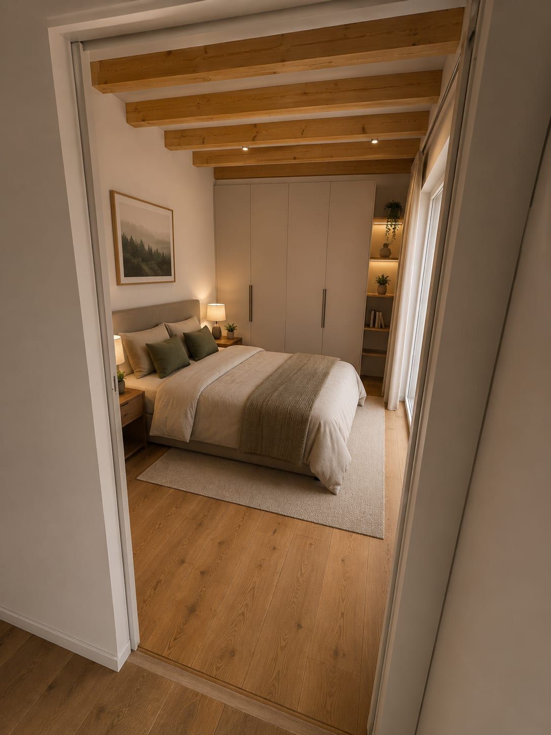 Schlafzimmer mit Einbauschrank